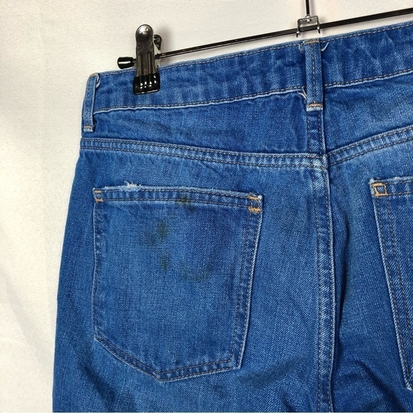 Zara Blue Wash Raw Hem Mid Rise Skinny Jeans 4 - Picture 4 of 4